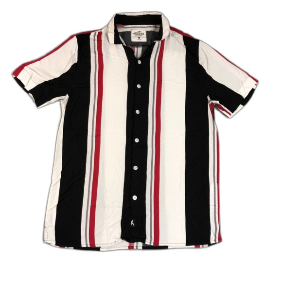 American Eagle‎ Shirt Mens Medium White Striped Button Up Classiccore Preppy - Picture 1 of 9